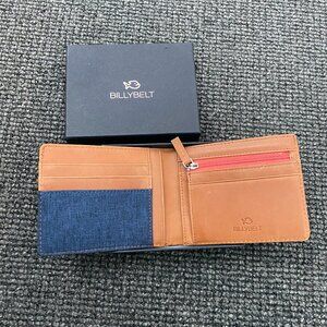 New! Billybelt Leather Wallet Black /  100% Cowhide Leather